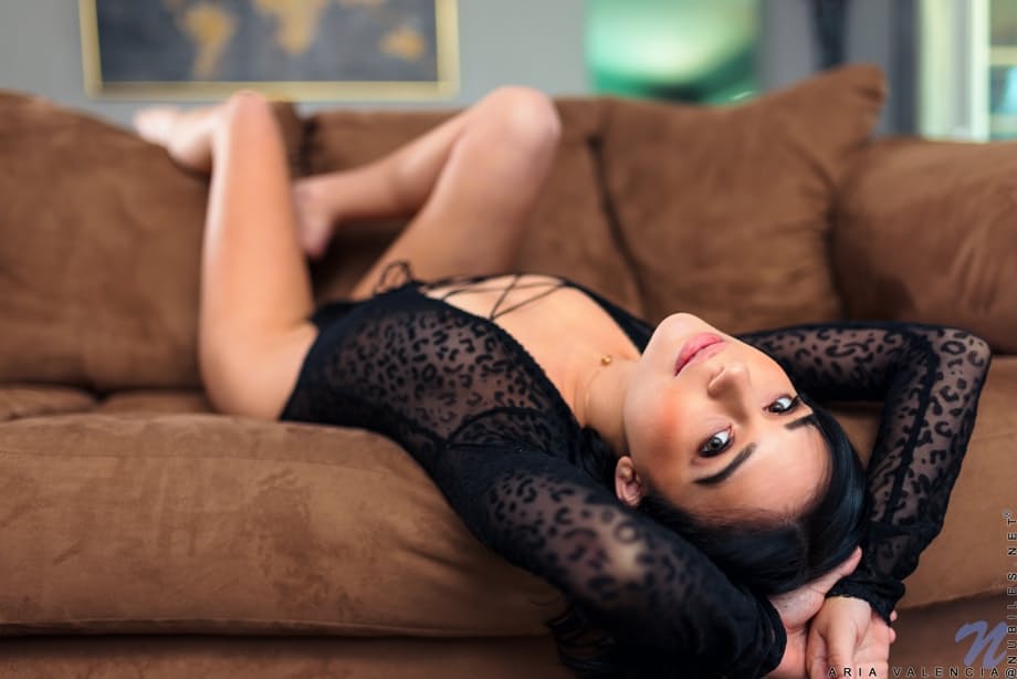 Aria Valencia’s petite body trembles as lace-clad fingers fuck her dripping pussy senseless - 8