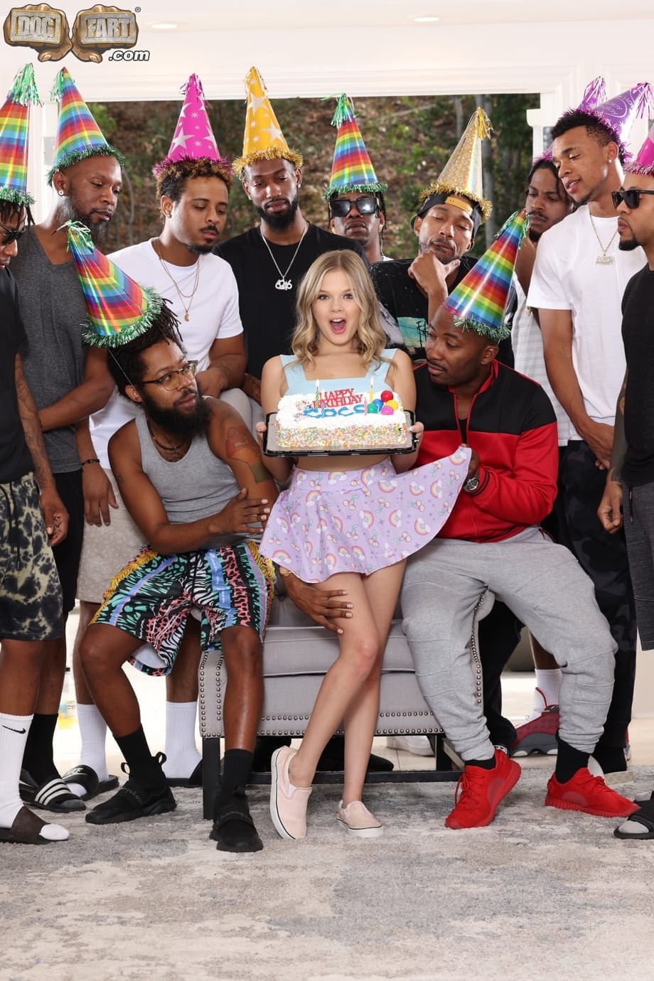 Cute Coco Lovelock turns her birthday party into an interracial blowbang