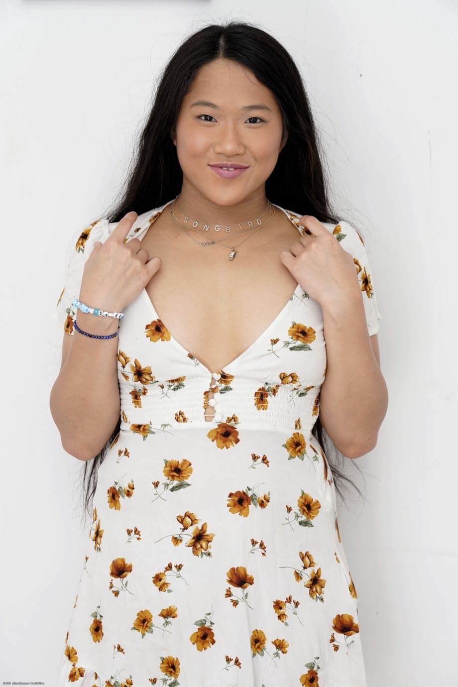 Busty petite Alona Bloom teases and spreads her pink fuckholes wide open - 1