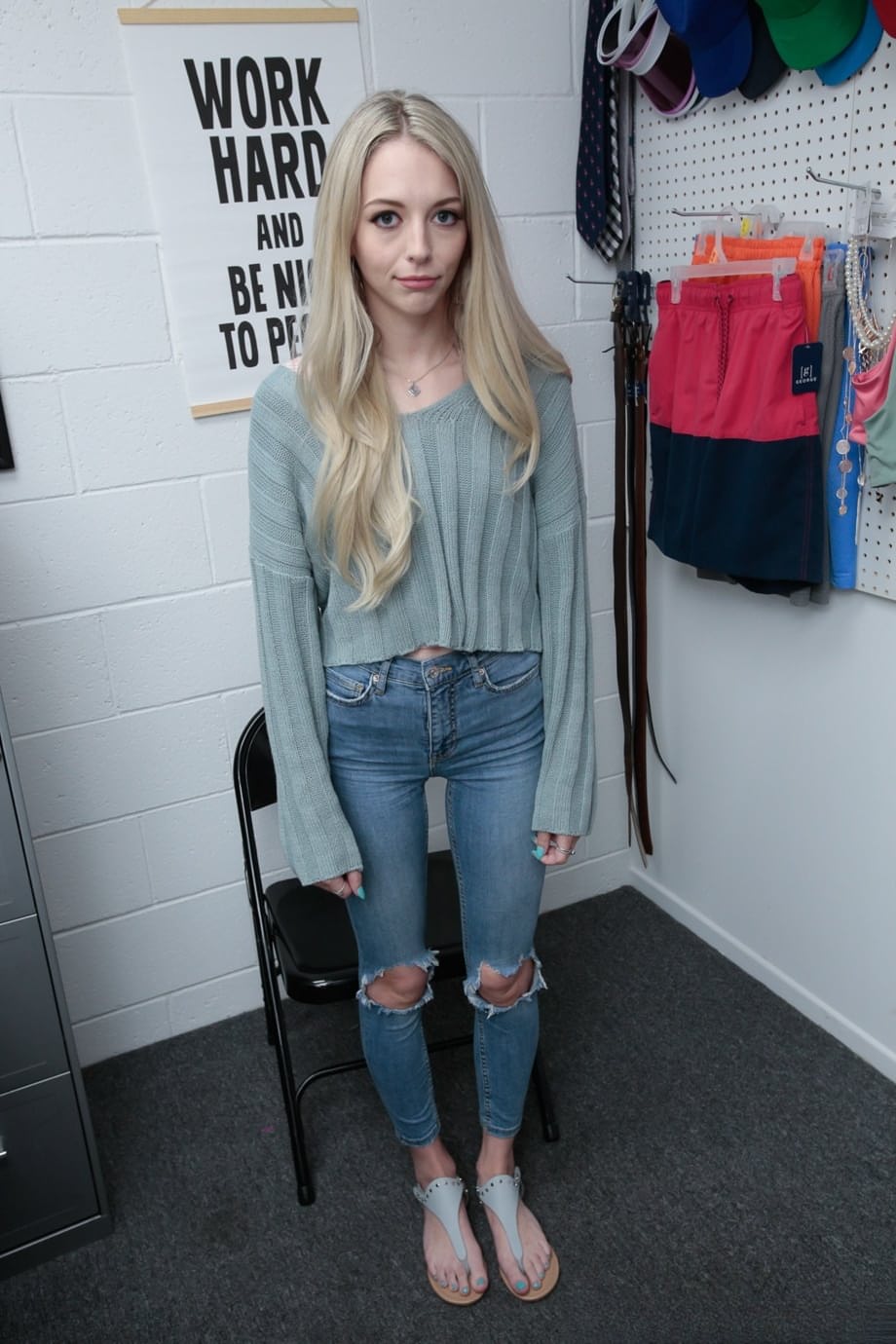 Teenage shoplifter Lily Larimar gets caught and fucked by a police officer