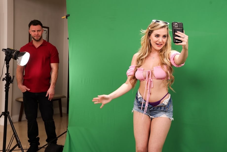 Blake Blossom's massive breasts shake wildly as her friend's thick cock pounds her doggystyle - 10