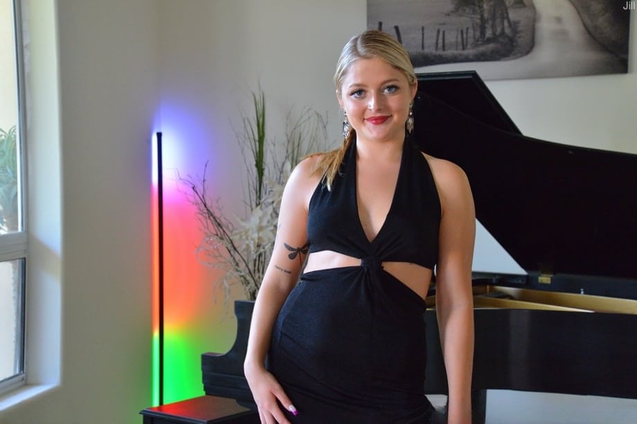Naked Jill Taylor pleasures herself with a thick white dildo on the grand piano - 7
