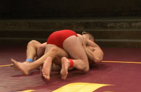 Doug Acre and rival wrestler shed briefs during their sweaty, naked arena bout - 10