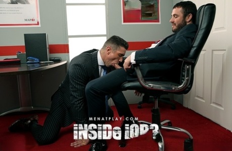 Landon Conrad Raw Muscle pounding between two suited gay bodybuilders - 1
