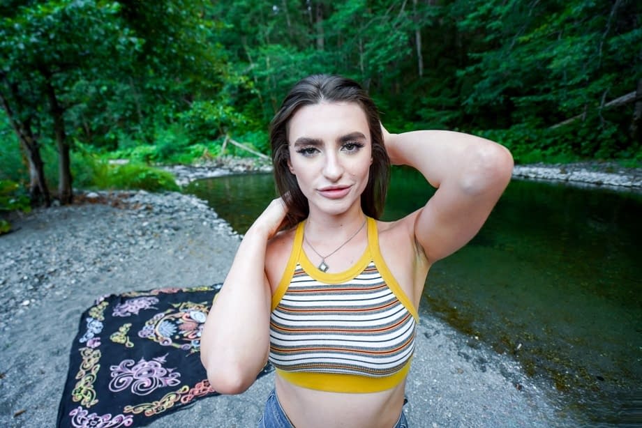 Mila Taylor's massive teen booty gets pounded doggy style outdoors - 1