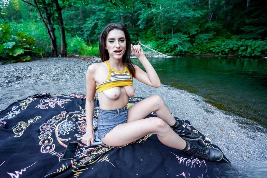 Tall teen with a big ass Mila Taylor gets boned outdoors in POV