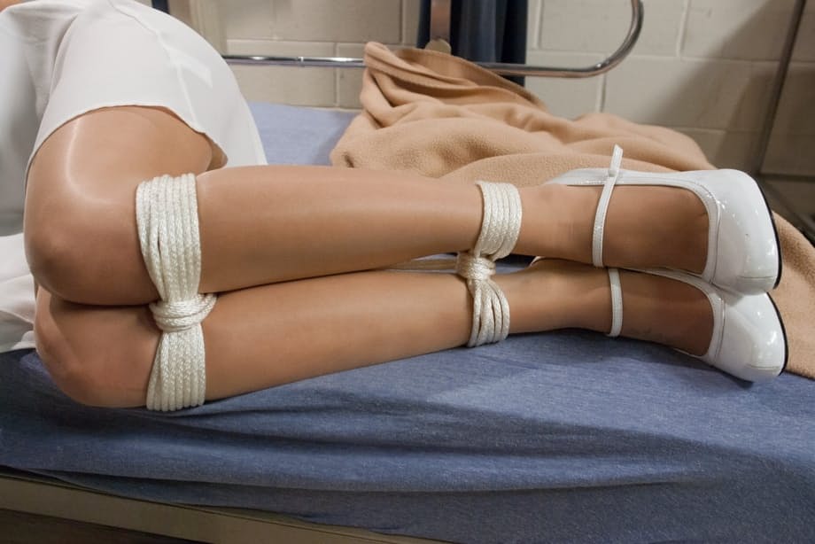 Tattooed patient ravages bound nurse Lia Lor in wild hardcore bondage - 7