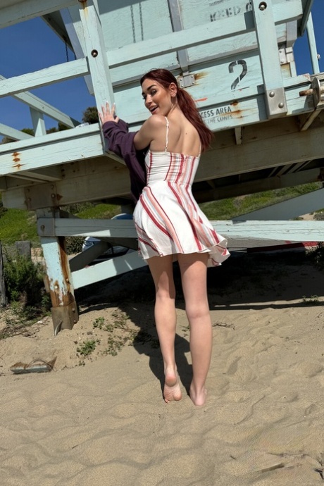 Delilah Day teases in sensual bed poses before stripping naked on the beach - 16