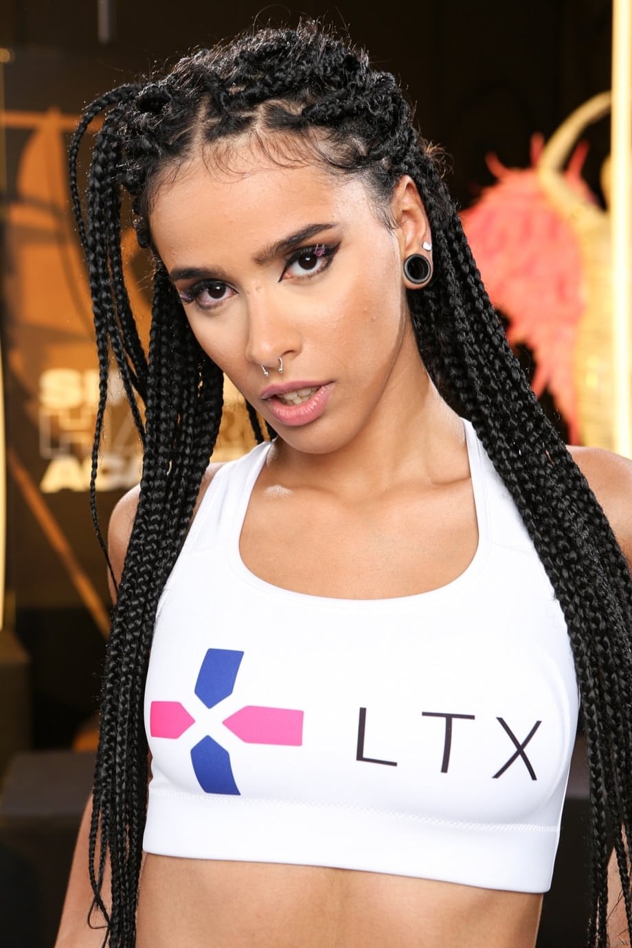 Sexy strippers model before taking part in group sex with black and white men