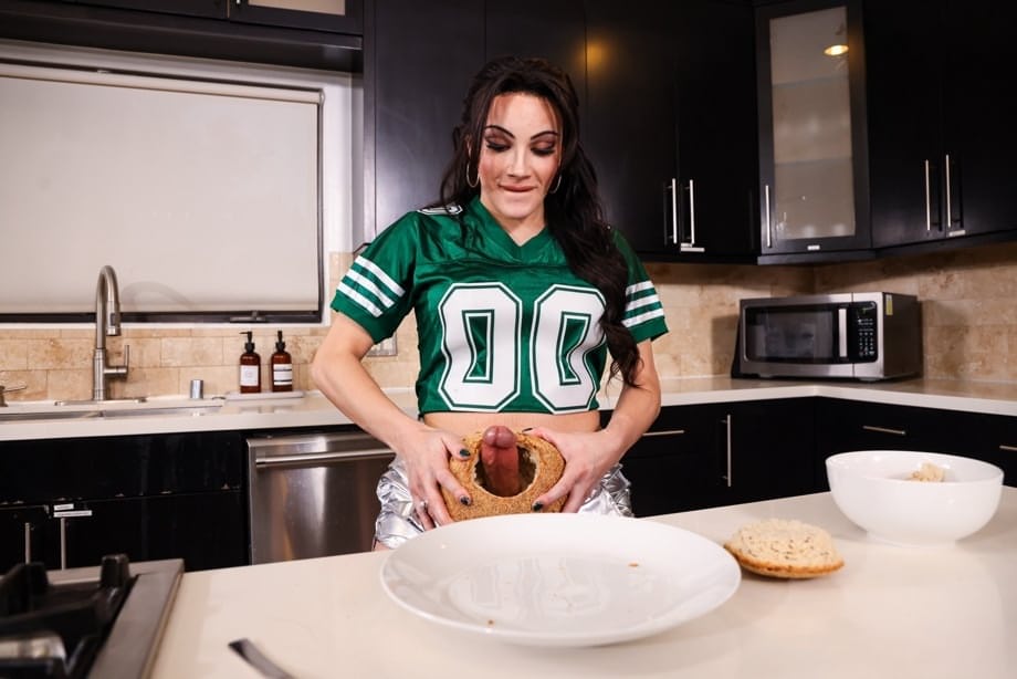 Ariel Demure joins trans girls for a no-limits hardcore threesome wearing football shirts - 7