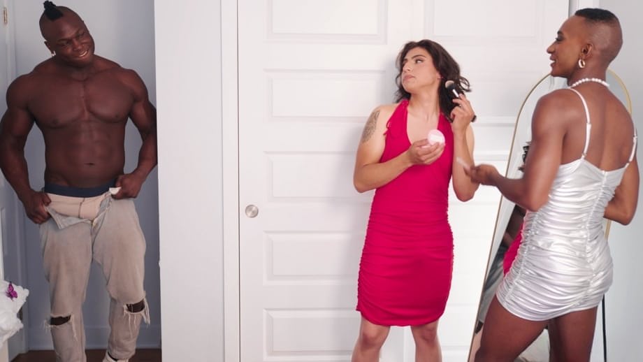 Harrison Feels mercilessly worships naughty T-girls Kai Taylor & Jake Wild - 8