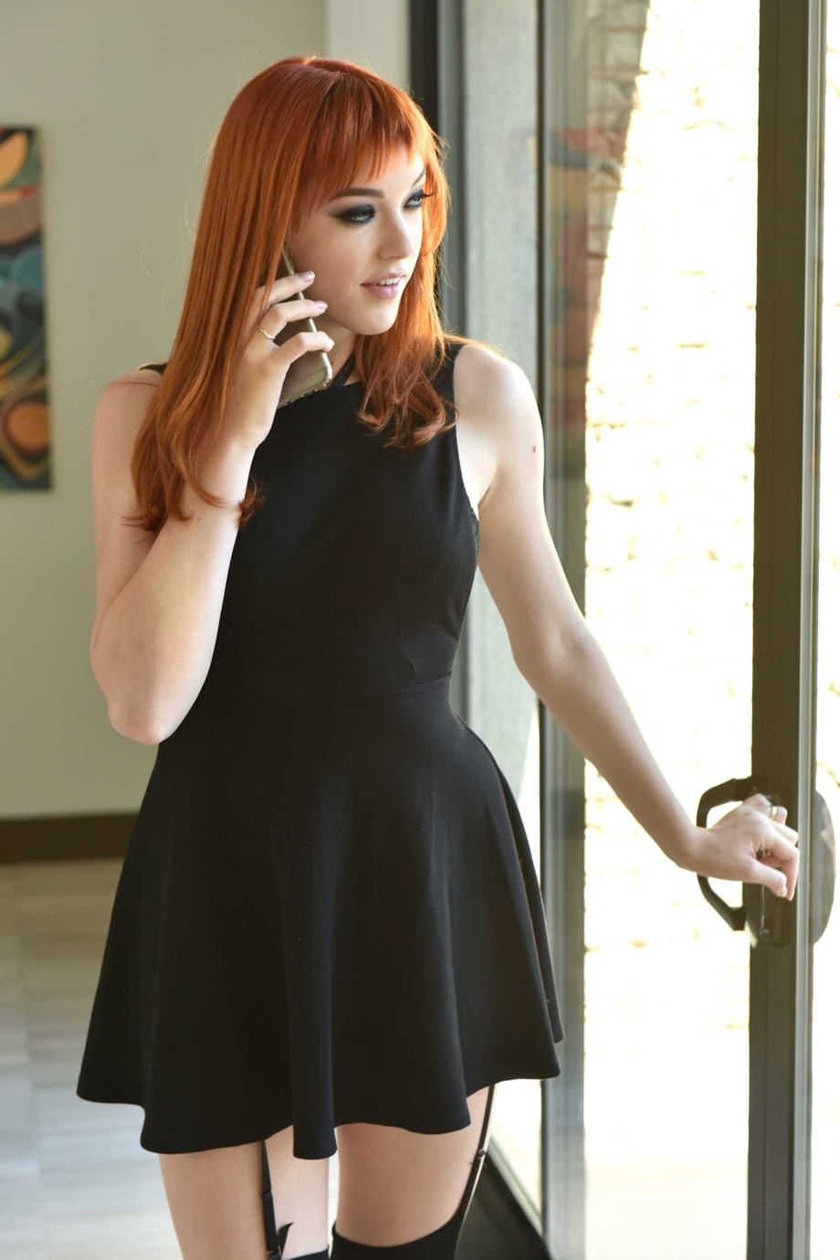 Sensual redhead wife Anny Aurora sucks her husband and gets banged