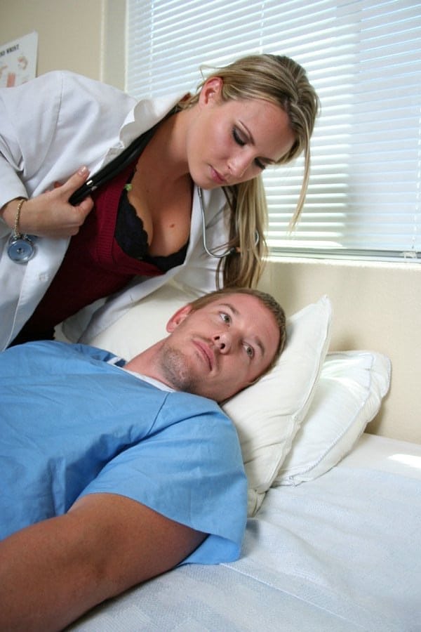Sexy blonde nurse Harmony Rose draining her patient with an intense blowjob then riding him wildly - 2