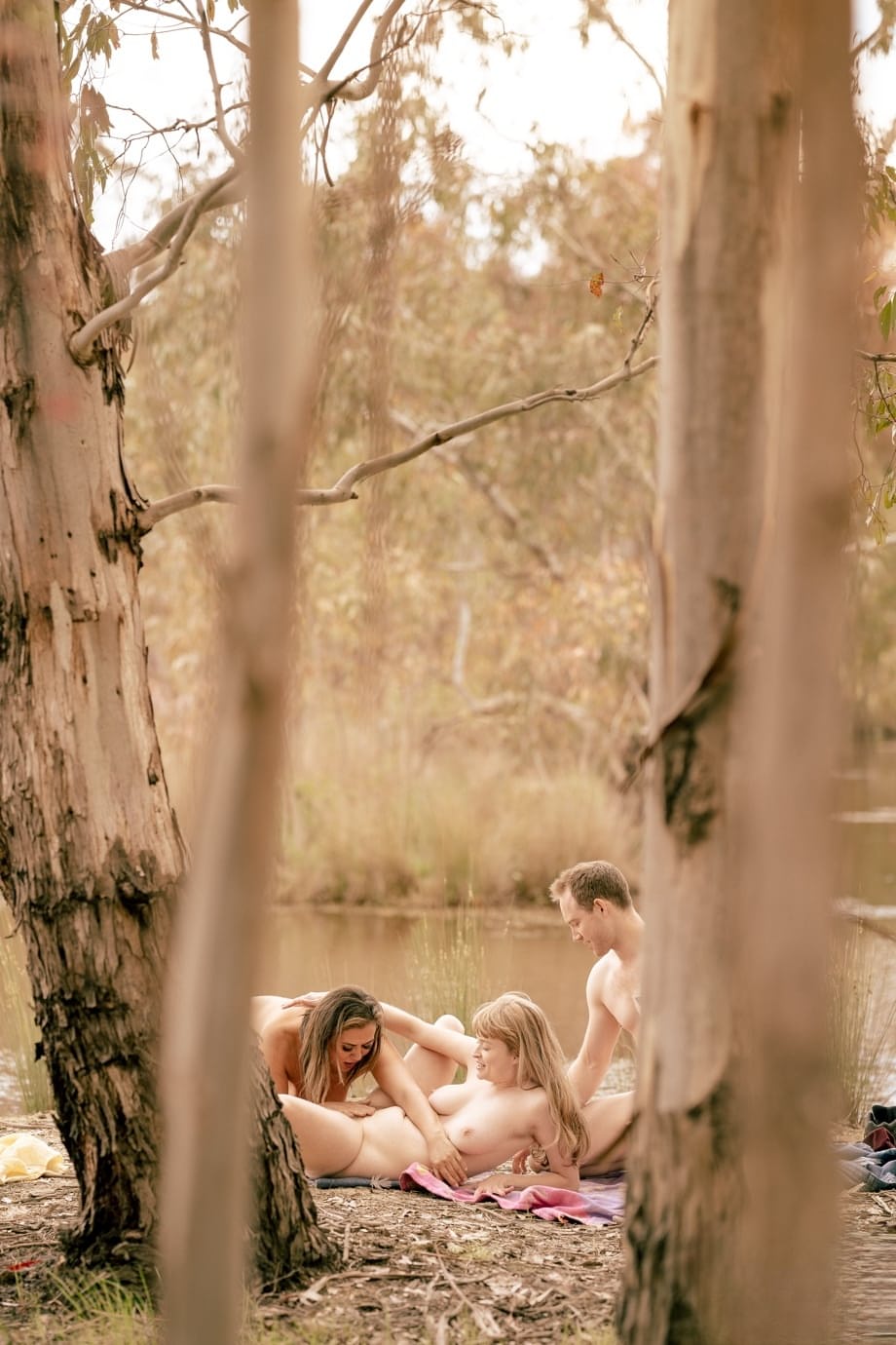 Teen vixen Laney Day and lush MILF Mishel Karen devour a throbbing cock by the riverside - 11