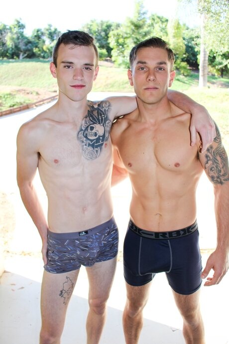 Inked gay soldiers Scott Finn and Mike OBrian drill each other's asshole