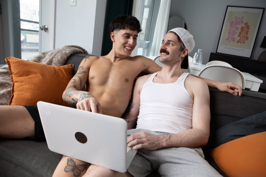 Seb explodes with desire as he and Angel Elias swap throbbing cocks in a heated gay suck session - 6