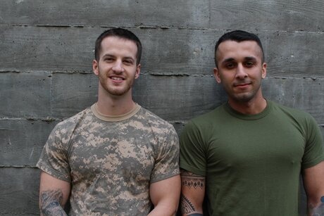 Quentin Gainz pounding deep inside army buddy Laith Inkley - 2