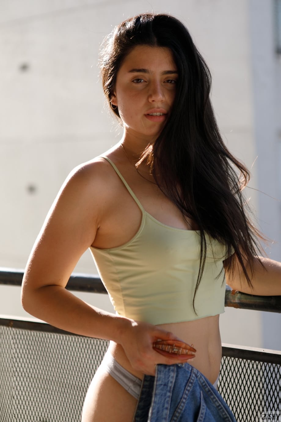 Tempting Latina Franny Reveals Her Juicy Tits & Ass While Savoring Sweet Watermelon - 1