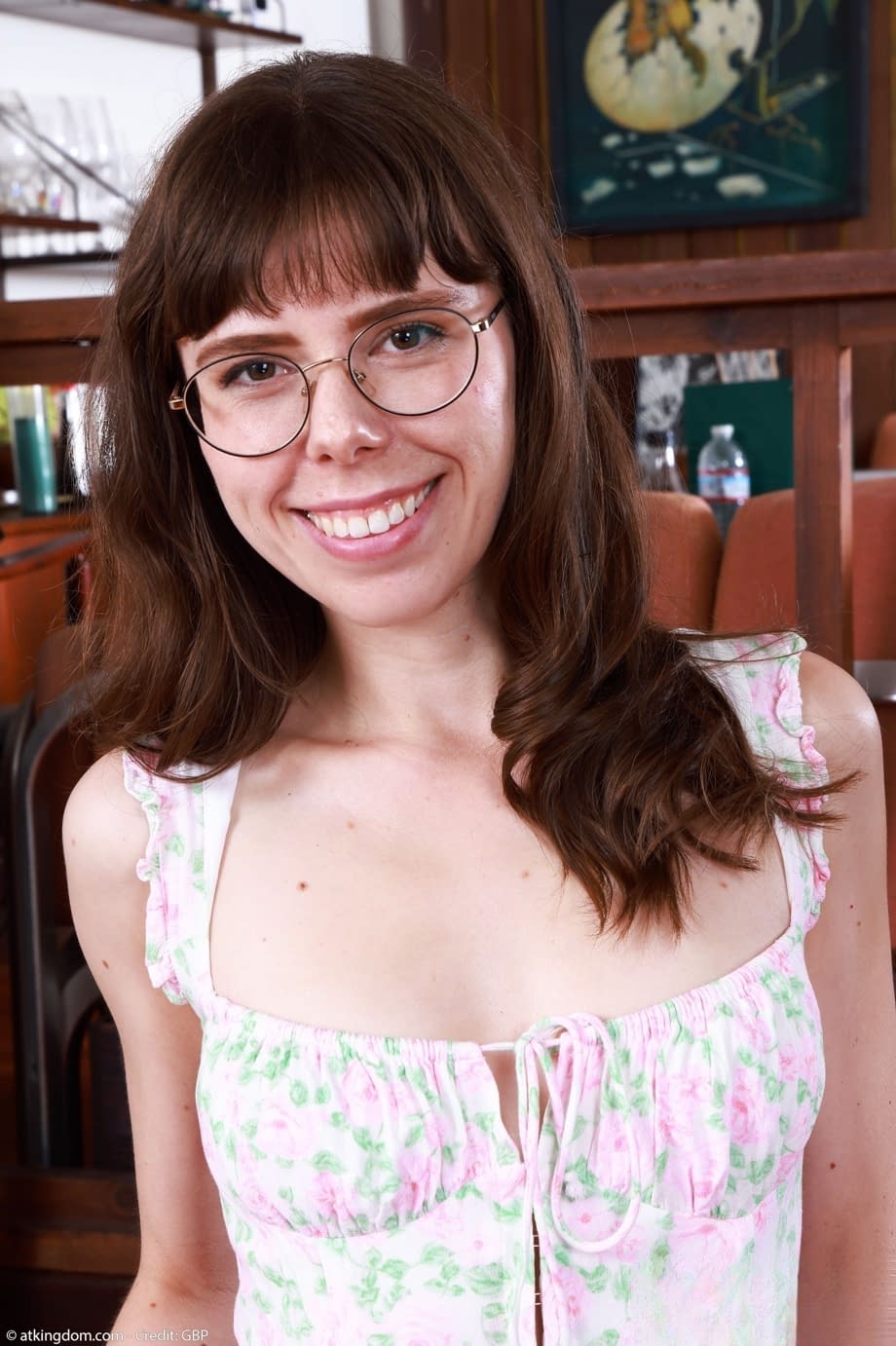 Watch Krystal Palmer shed her clothes and reveal her nerdy pussy spread wide open - 1