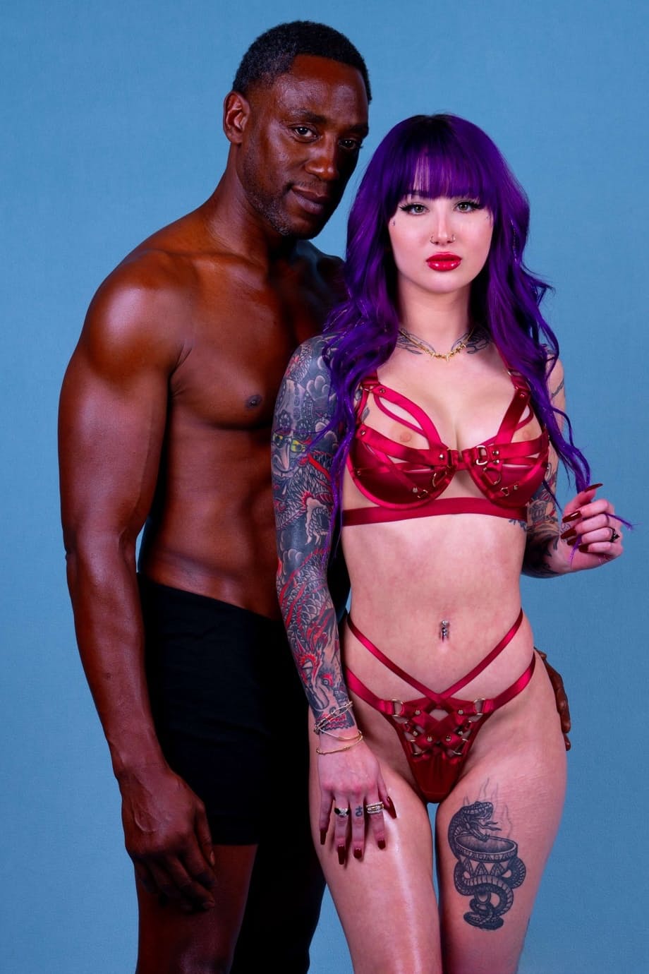 Valerica Steele and Kali Roses pose solo and have interracial sex as well