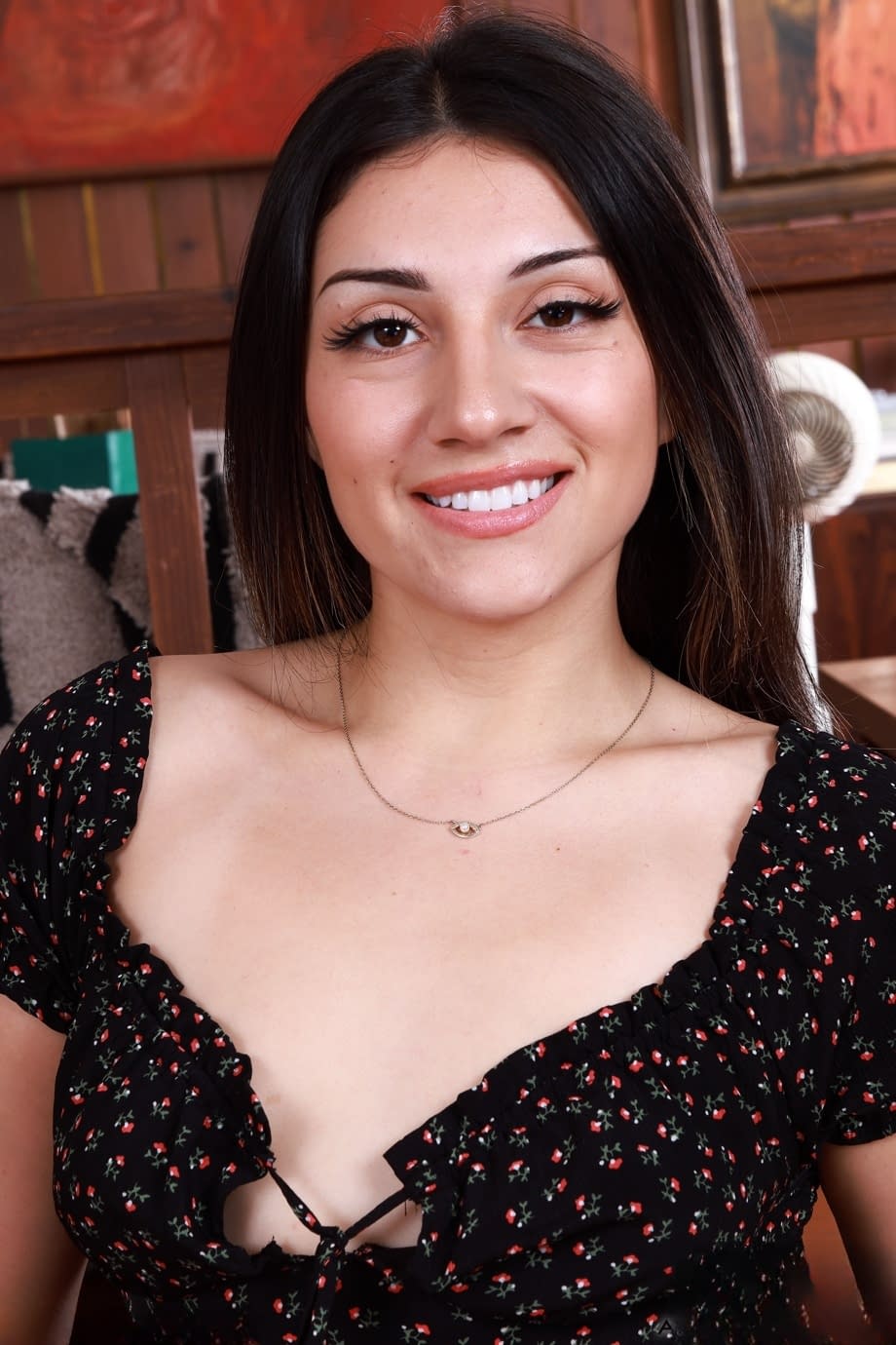 Alice Rebel getting naked to finger her pink Latina pussy - 1