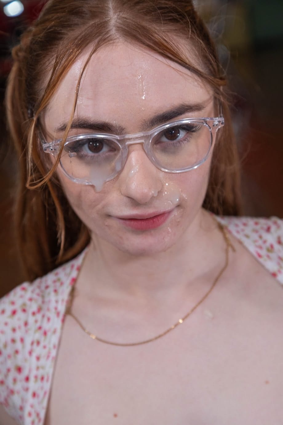 Reese in POV bliss sucking then getting warm cum splattered across glasses - 20