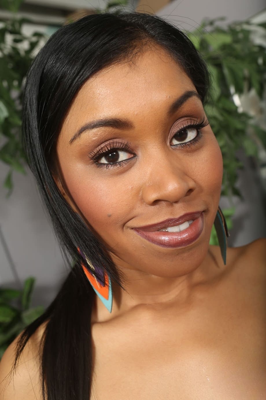 Cute black chick gets covered in cum after POV fucking in high-heeled shoes