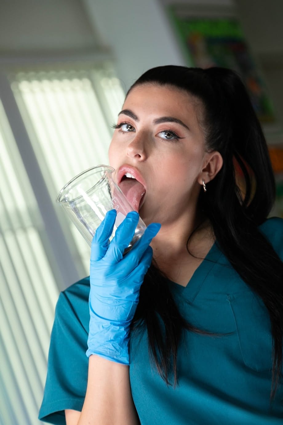 Slutty Gal Ritchie strips out of her scrubs and gives a hot POV handjob session - 3