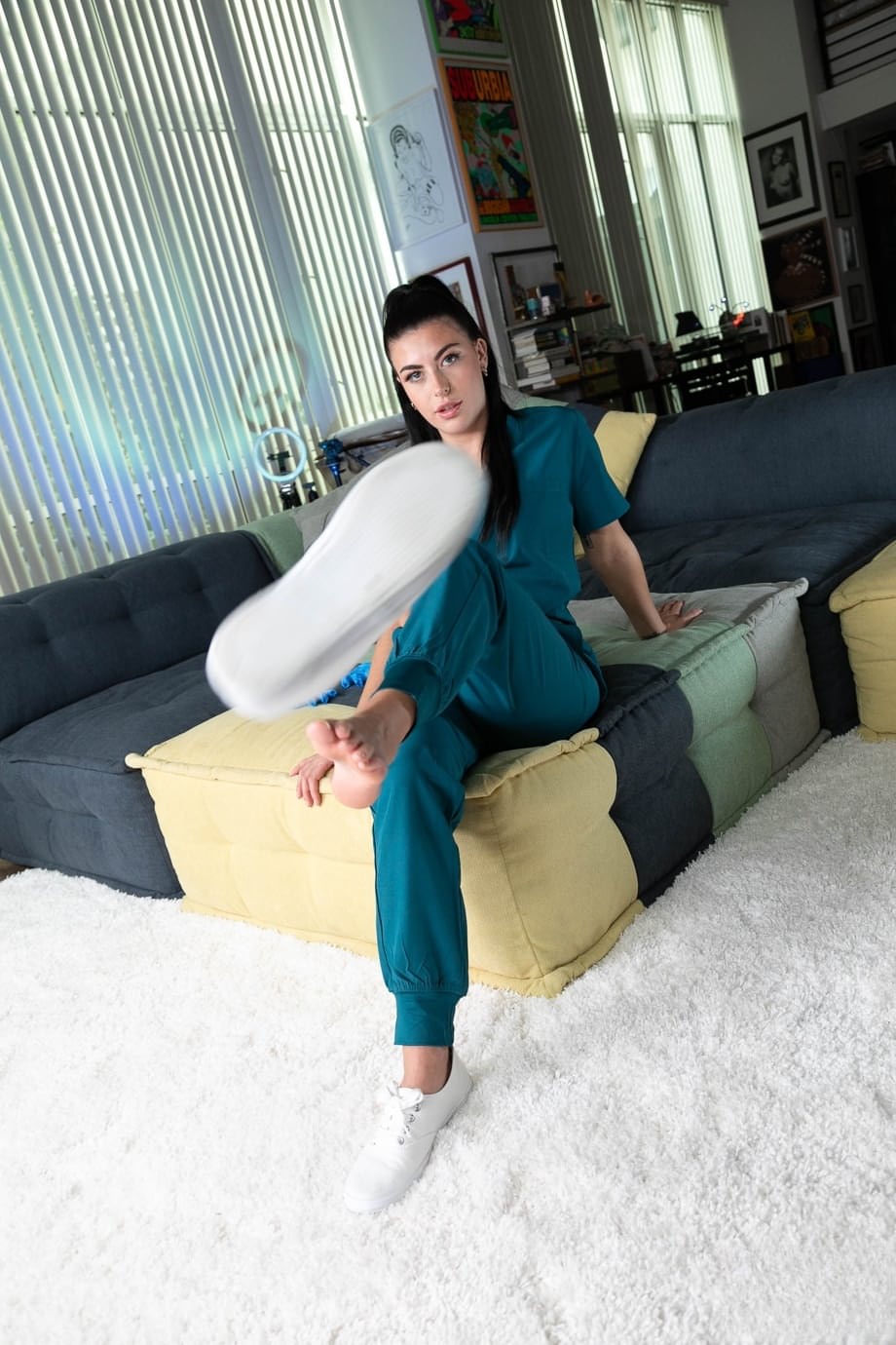 Slutty Gal Ritchie strips out of her scrubs and gives a hot POV handjob session - 4