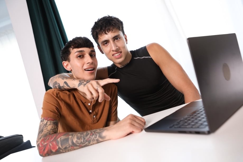 Watch Dante Snoww and Angel Elias surrender to raw gay desire in steamy persuasion session - 7