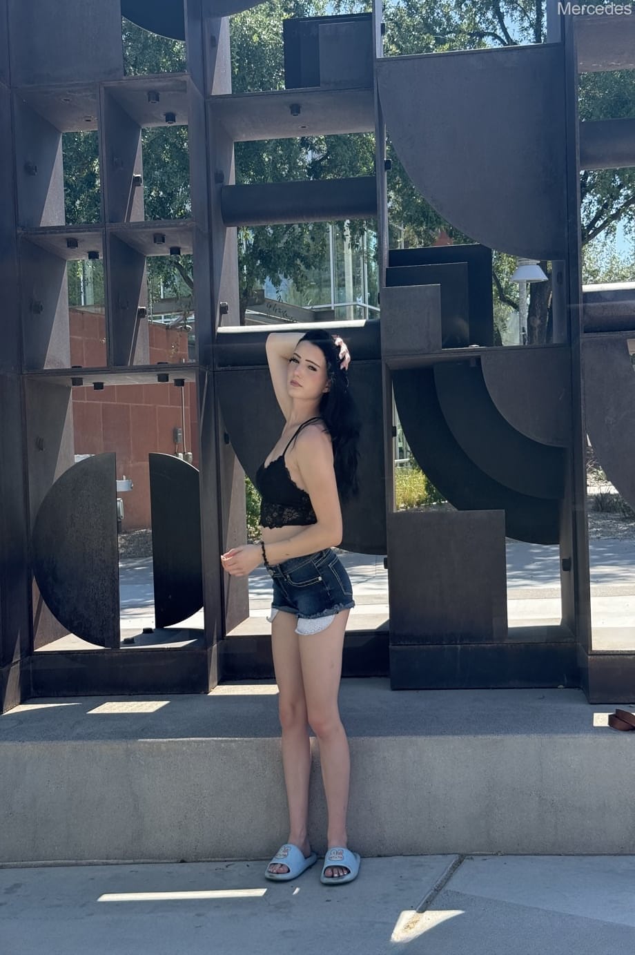 Mercedes Mac exposes her perky teen tits indoors and out in public - 8