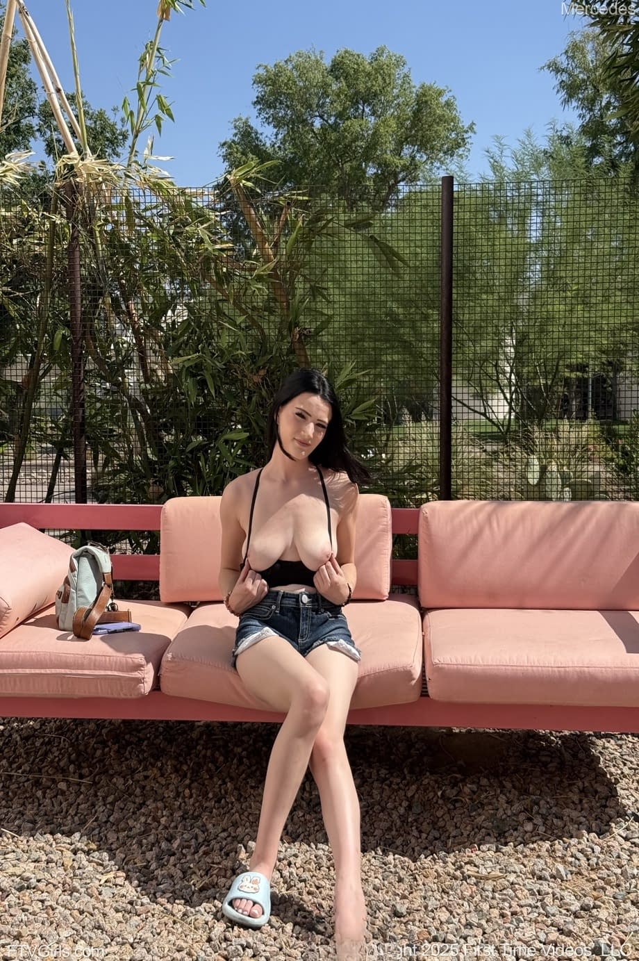 Mercedes Mac exposes her perky teen tits indoors and out in public - 11