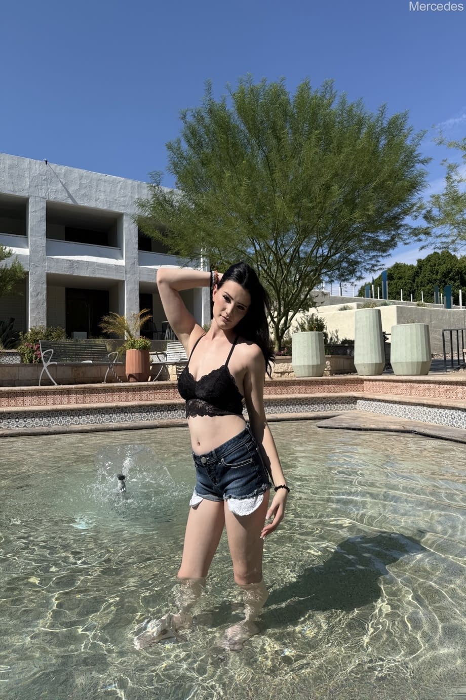 Mercedes Mac exposes her perky teen tits indoors and out in public - 18