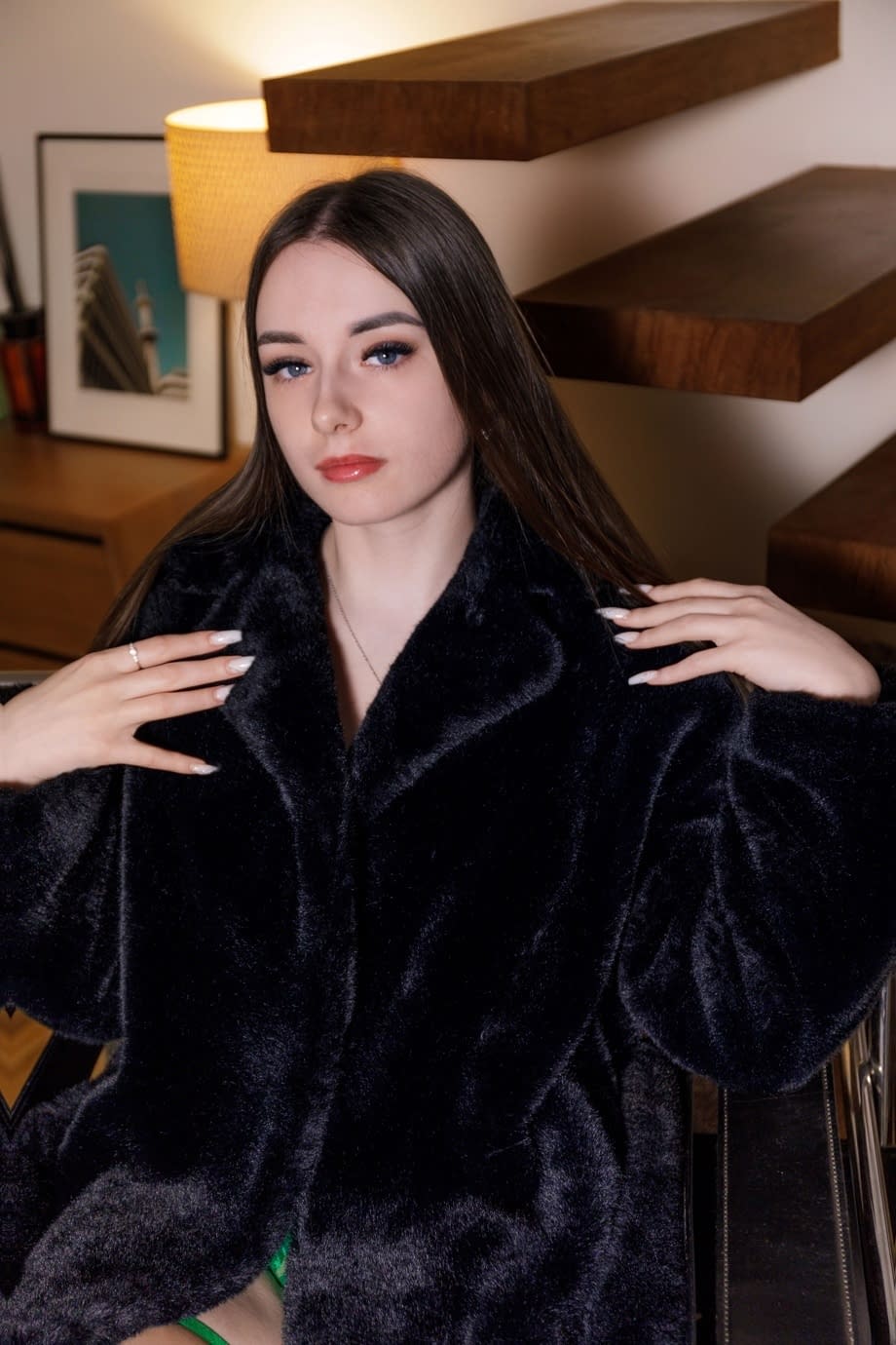 Lotty reveals seductive curves under long coat and teasing lingerie, stripping nude for your pleasure - 2
