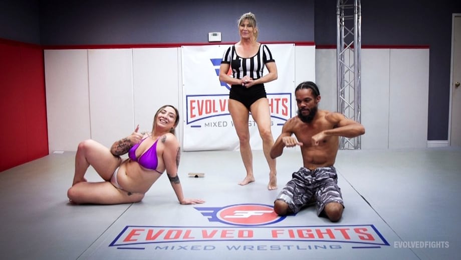 Curvy Nina Nova sweaty nude wrestling and interracial fucking in the ring - 7