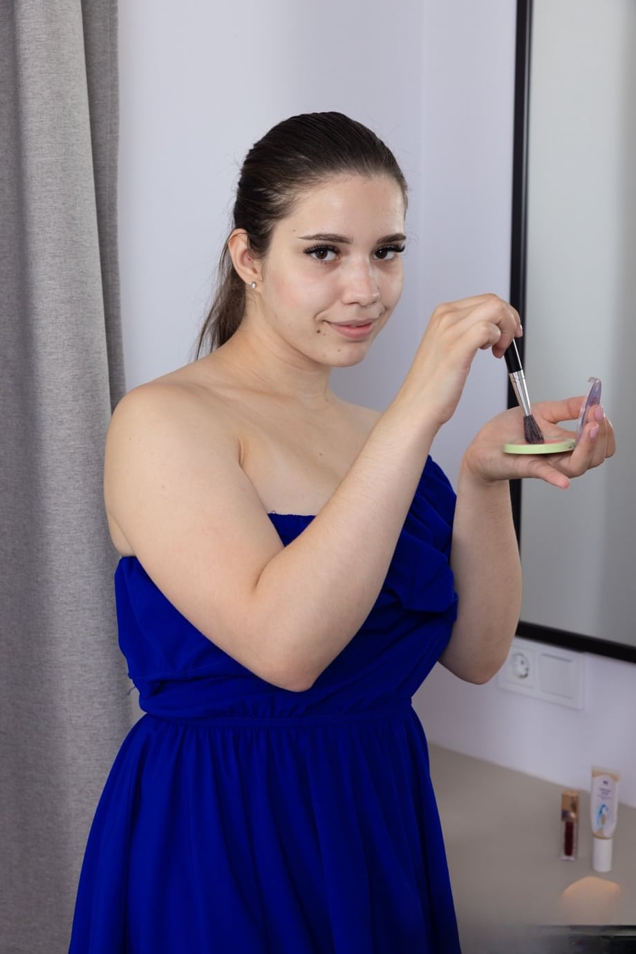 Molly Kit bares all, fingering her soaking hairy cunt and teasing her big soft tits - 1