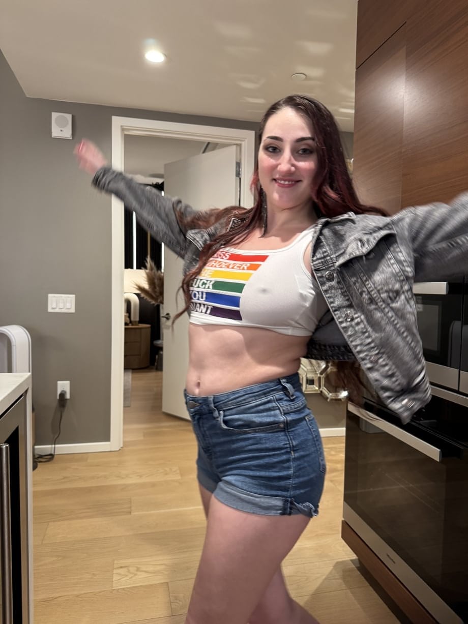 Doxy's kitchen solo as she exposes her perfect perky tits for viewers - 20