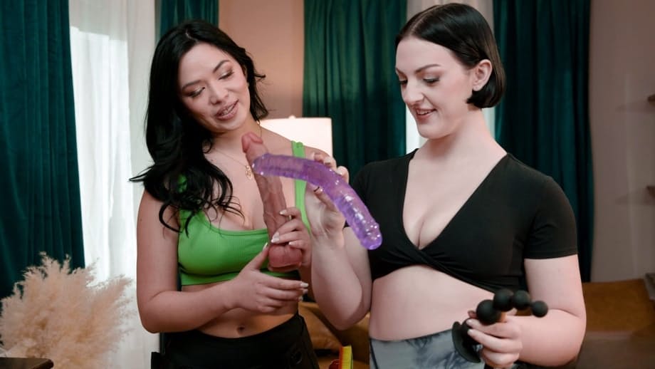 Lucy Lotus and Scarlett Alexis moan as they use wild toys in explicit lesbian sessions - 4