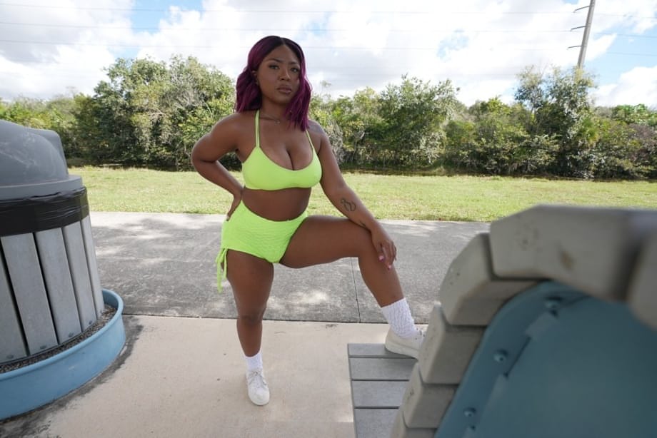 Ebony goddess Avery Jane flaunts massive ass while riding thick black cock - 19