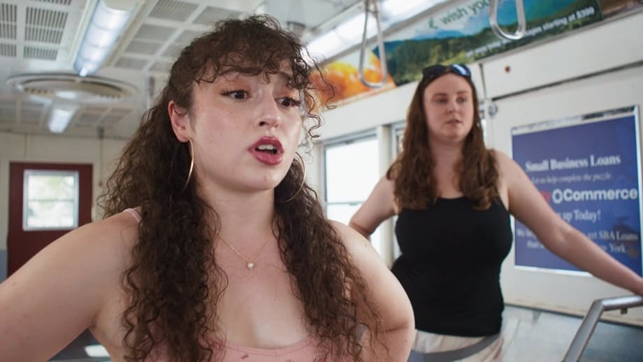 Kali Roses milks a thick facial on her tongue in public bus - 6