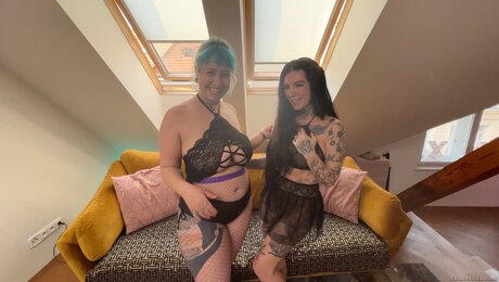 Proxy Paige's tattooed brunette and curvy babe share intense BBC threesome - 1