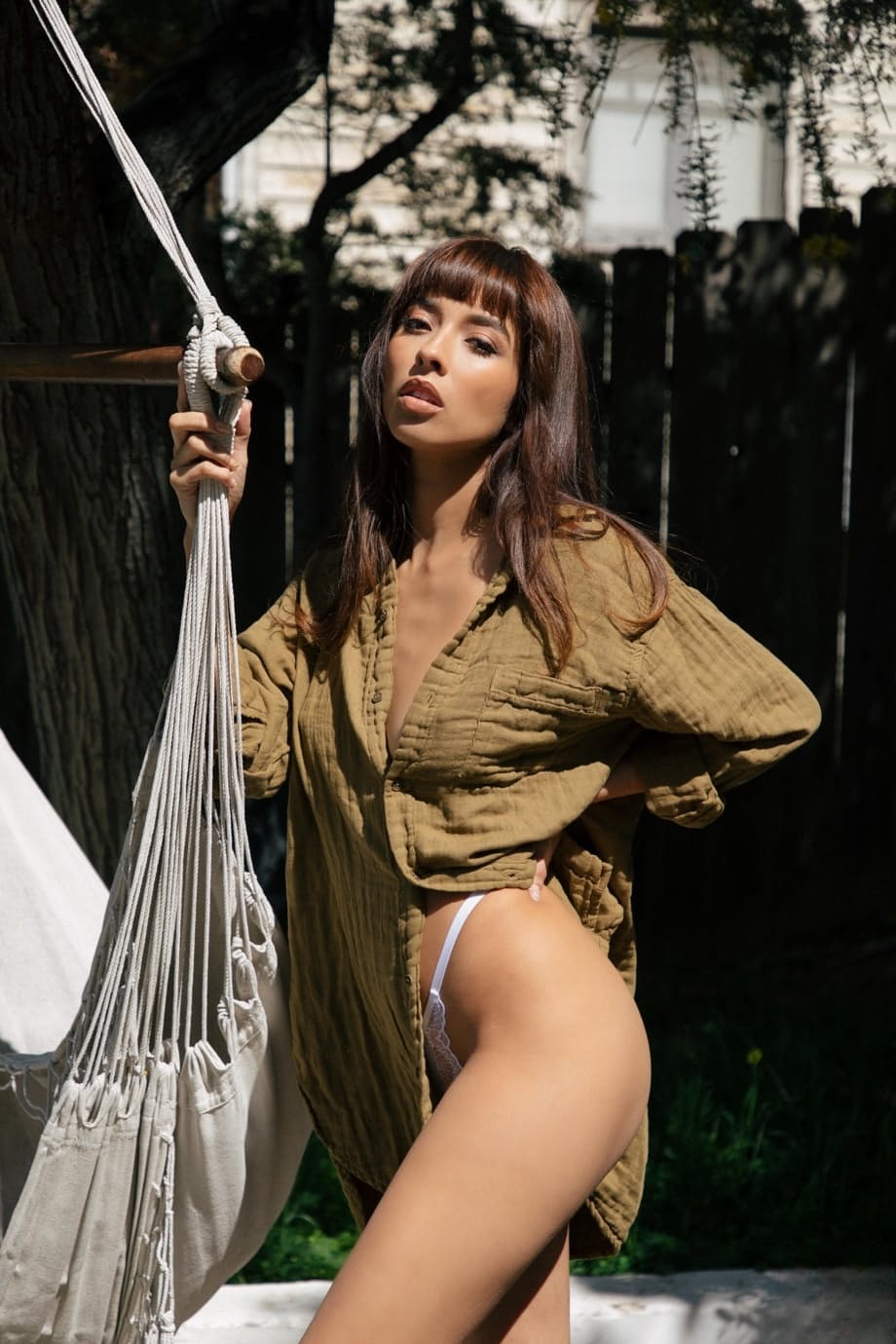 Steph's explicit nude poses unfold as captivating garden centerfold models - 17