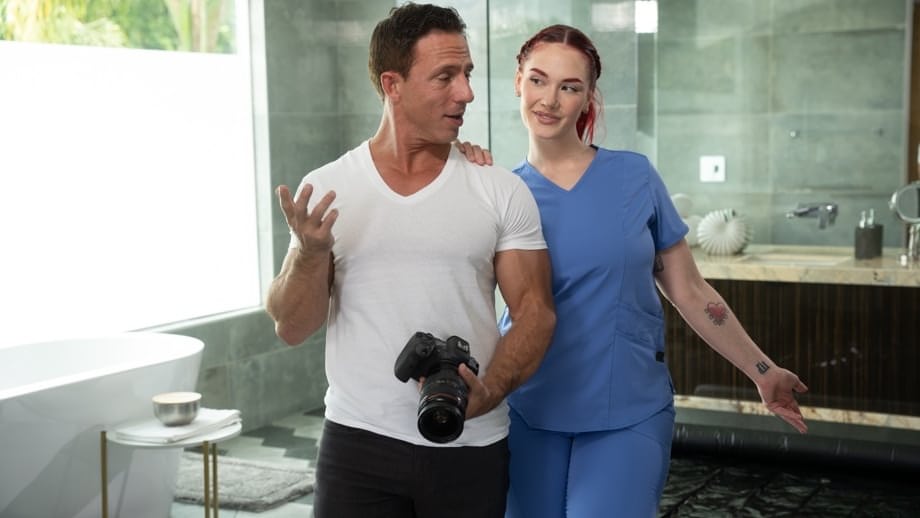 Tattooed redhead Siri Dahl seductively ravaged by her hunkiest masseur atop a humming vibrator - 4