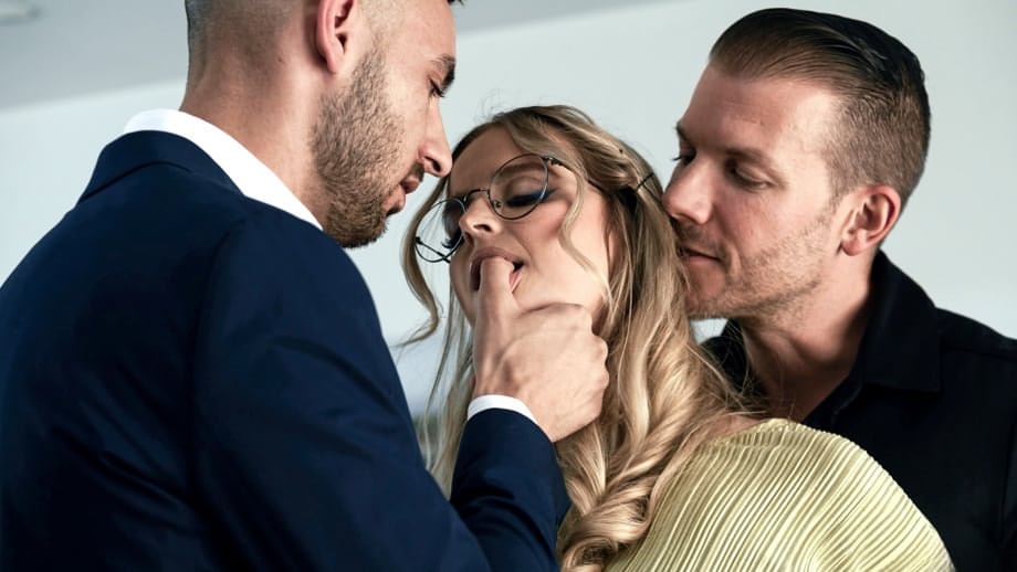 Blonde bombshell Codi Vore devours passionate threesome with her eager young lovers - 9