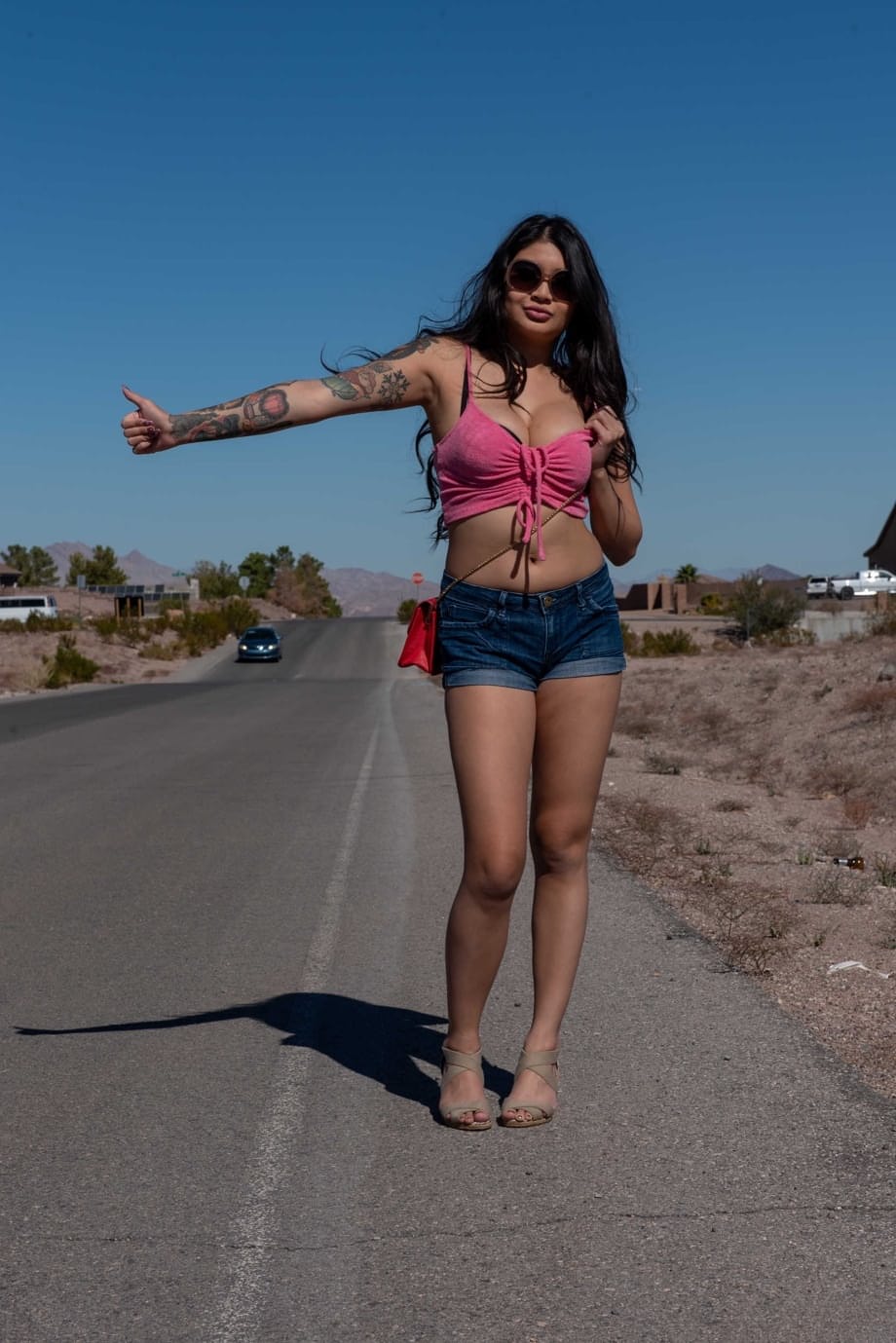 Busty Asian adventurer Brenna Sparks hitchhikes then seduces Johnny Sins - 1